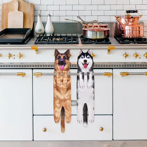 Funny German Shepherd Puppy Dog Hand Towels for Bathroom Kitchen